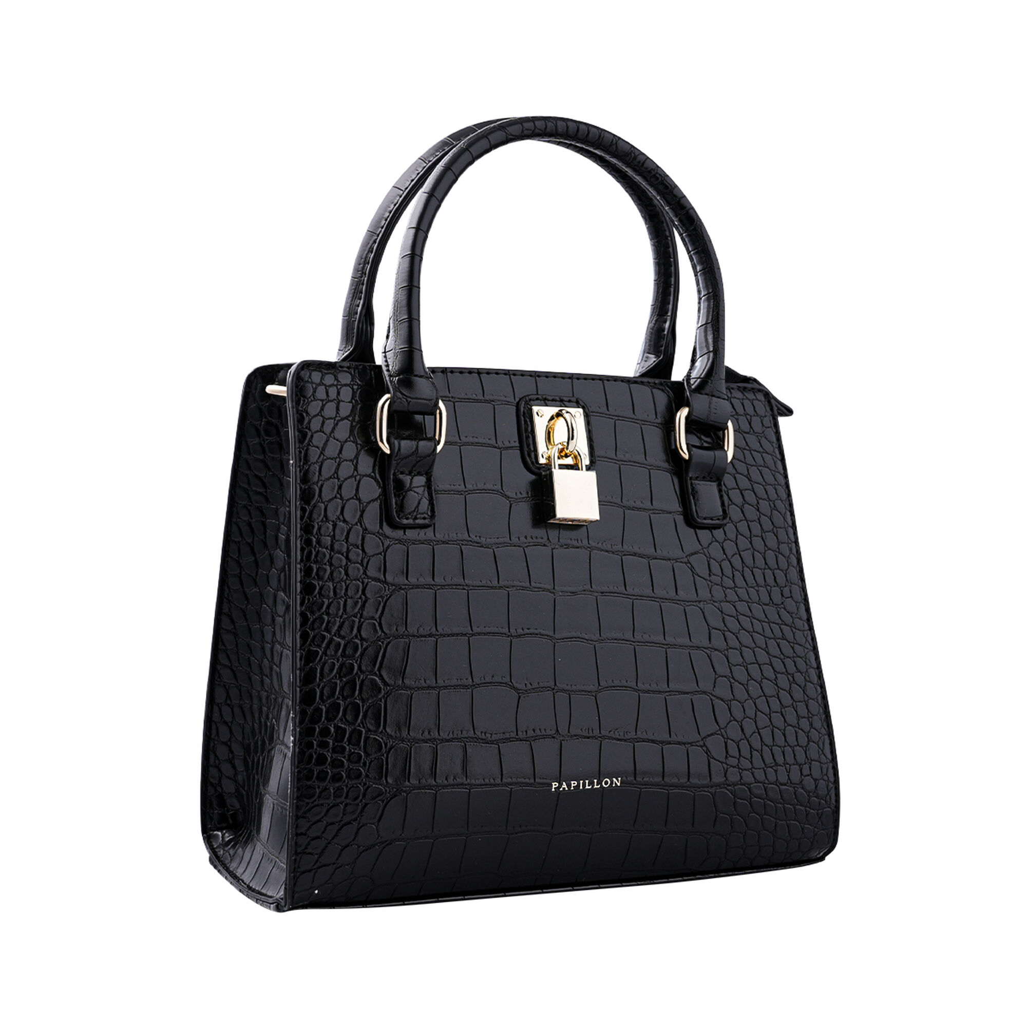 NOR-84298_M شنطة بابيون اسود نقش تمساح