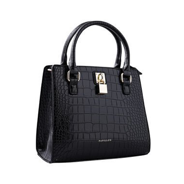 NOR-84298_M شنطة بابيون اسود نقش تمساح