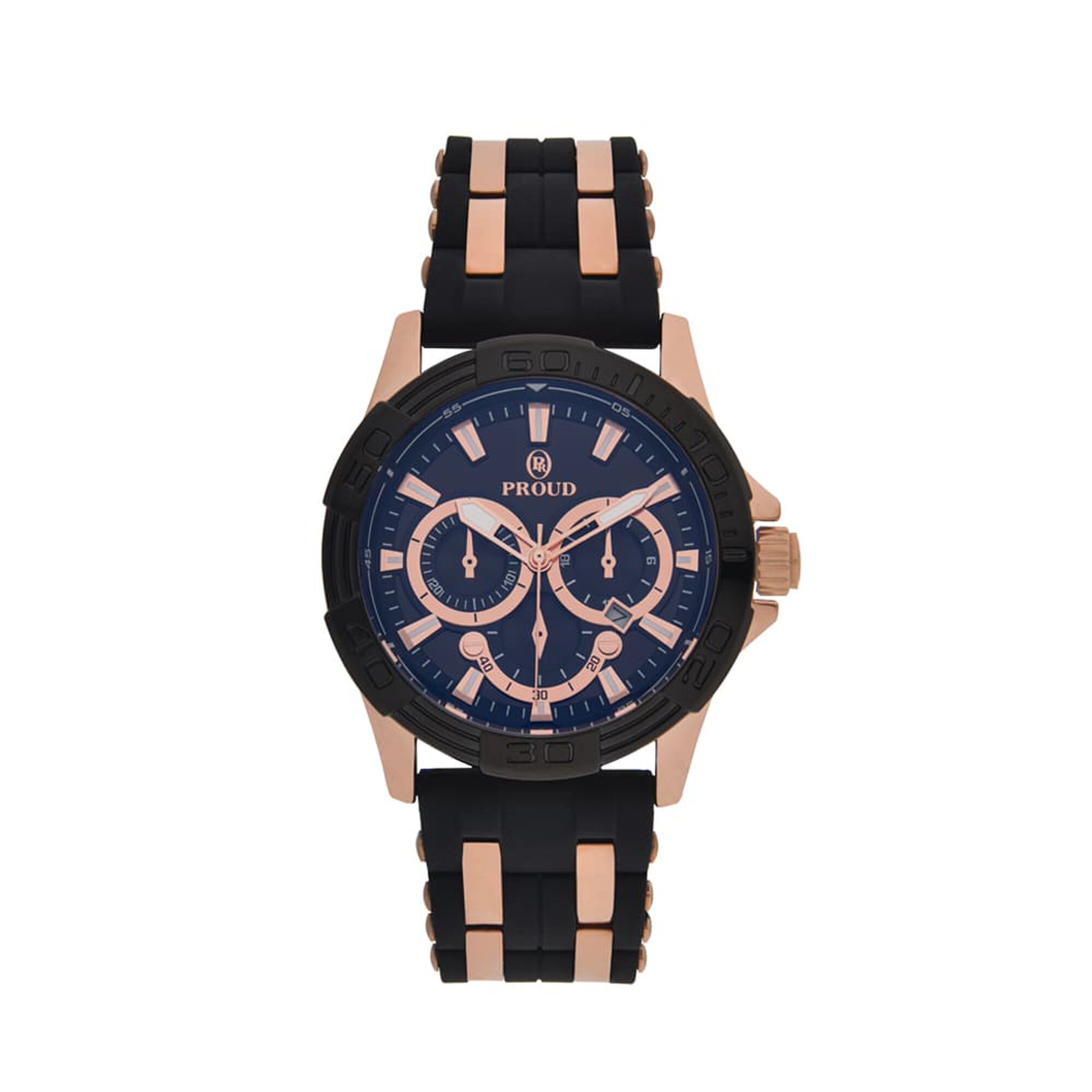 Proud Rubber Rose Gold with Black Men's Watch - BG-S14301S