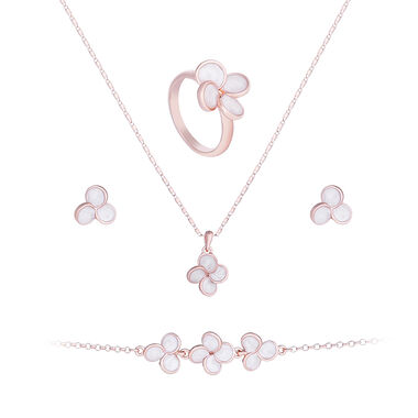 طقم بابيون اكسسوار روز جولد رباعي