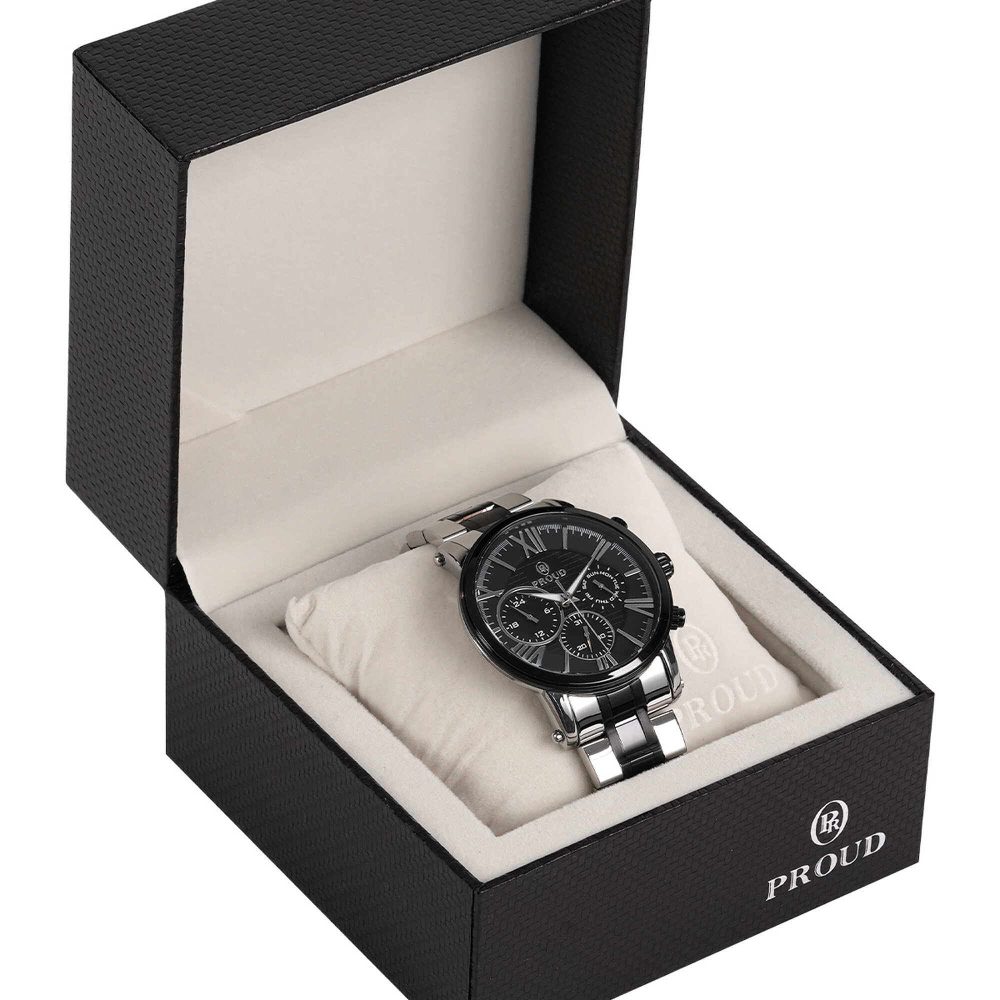 Proud steel silver and black men&rsquo;s Watch S15353S