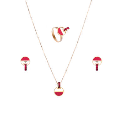 طقم ثلاثي ستيل روز جولد SHAR-SE19015