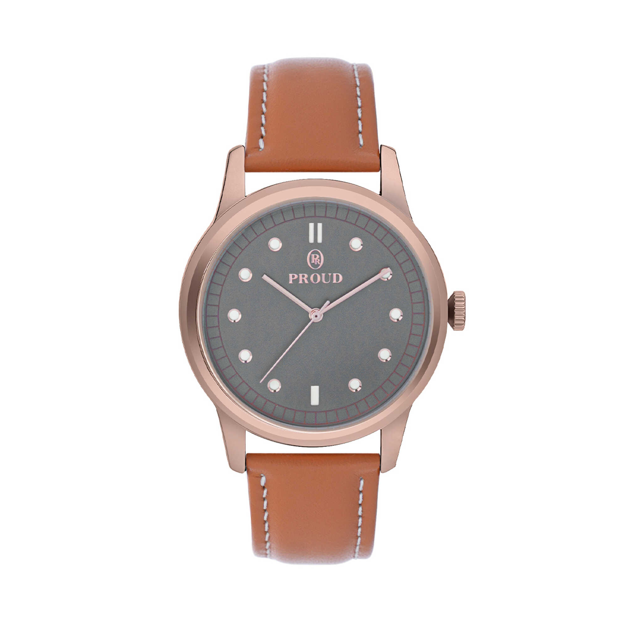 Proud leather silver men&rsquo;s Watch -HZ-PR1702