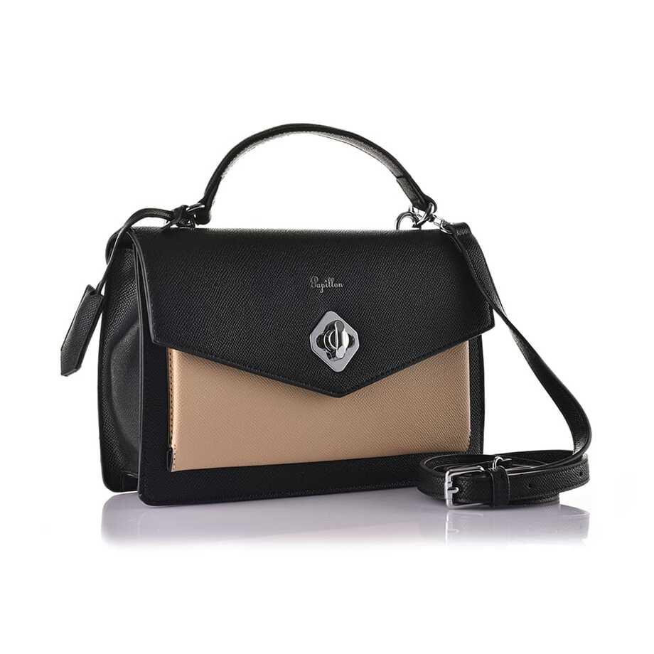 Papillon Handbag Black and Beige- Women&rsquo;s bags - BRL-FY-19260