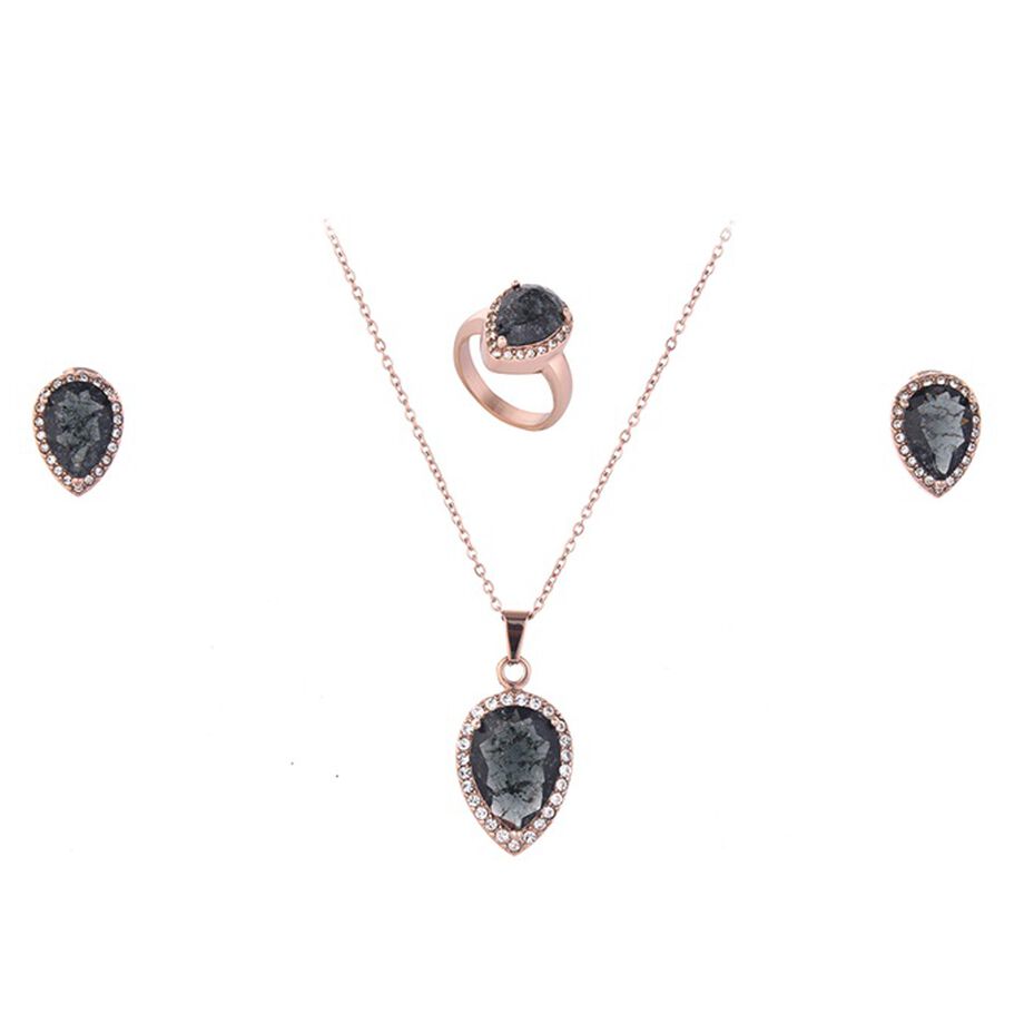 طقم بابيون اكسسوار روز جولد ثلاثي