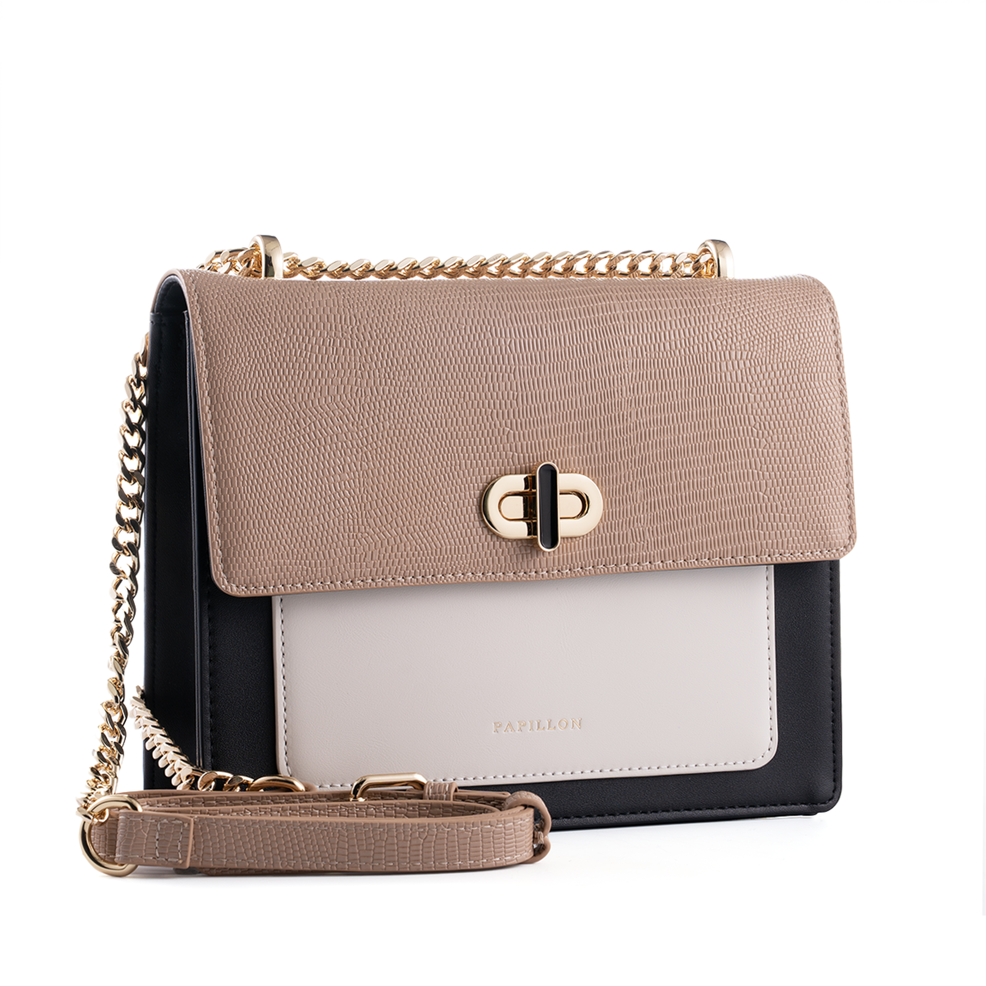 شنطة بابيون أسود وبيج NOR-90166BLK