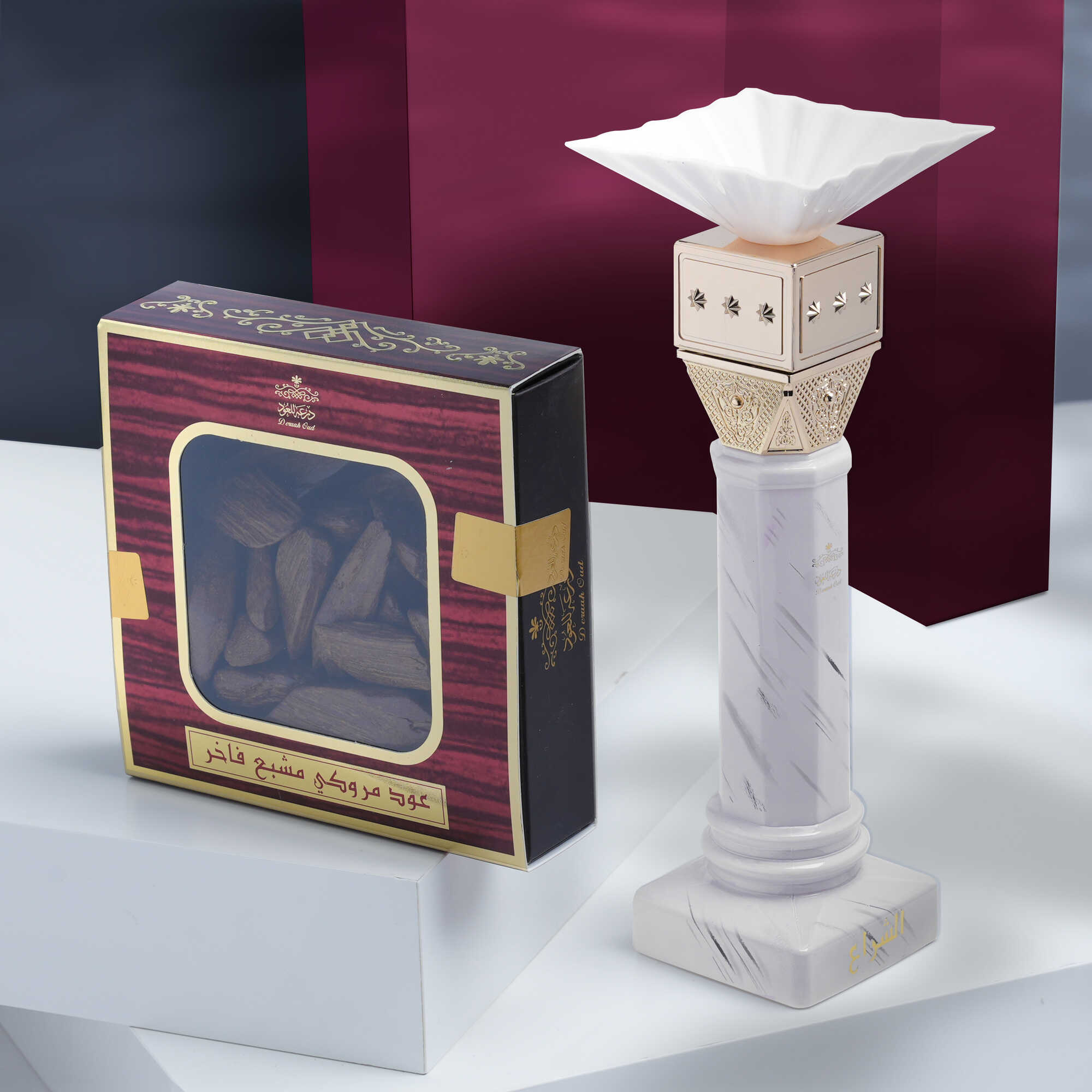 Al Oud Set (Al Sheraa Perfume 80 ml + Luxurious Maroque Packet)