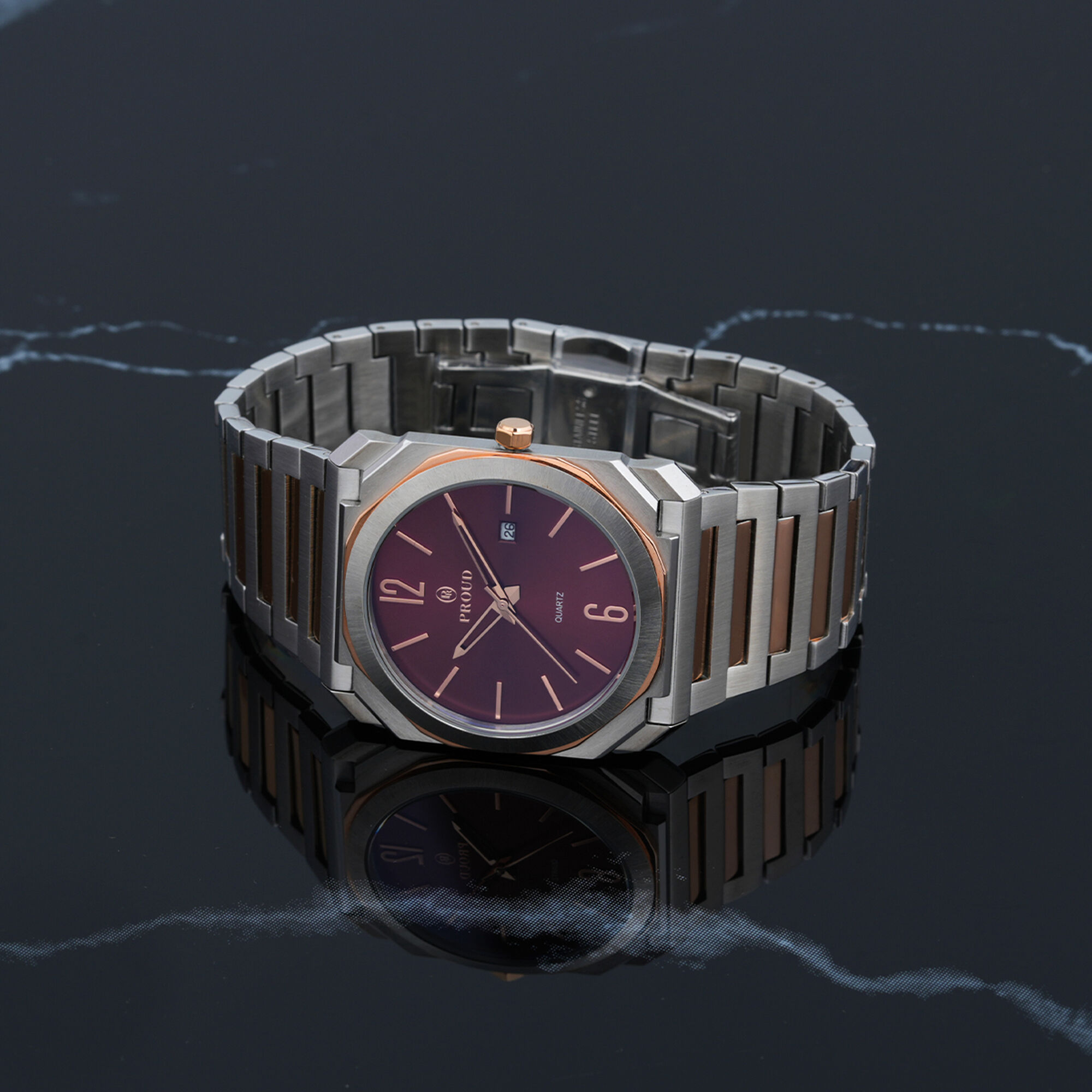 Proud Steel Watch Y23 (SM-21083-D)-SRG+Box