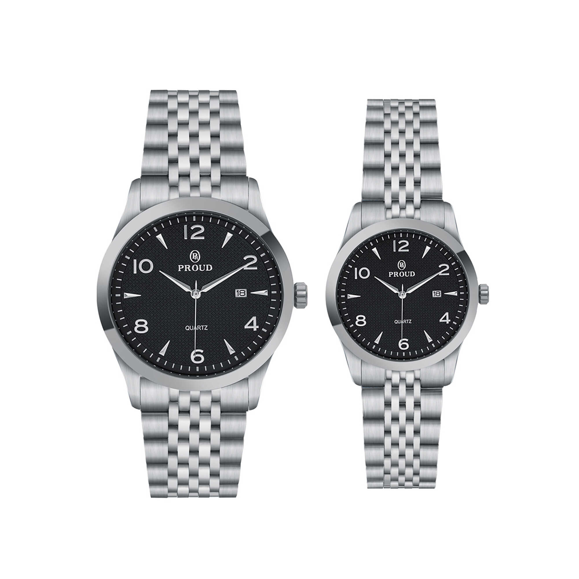 Proud Men's Women's Watch Set Y23 (SM-21081G&L)SBL + Box