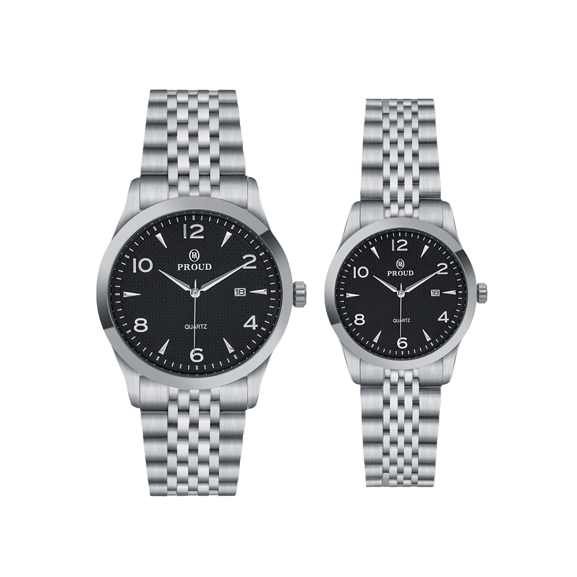 Proud Men's Women's Watch Set Y23 (SM-21081G&L)SBL + Box