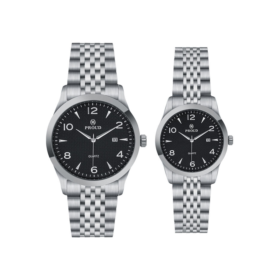 Proud Men's Women's Watch Set Y23 (SM-21081G&L)SBL + Box