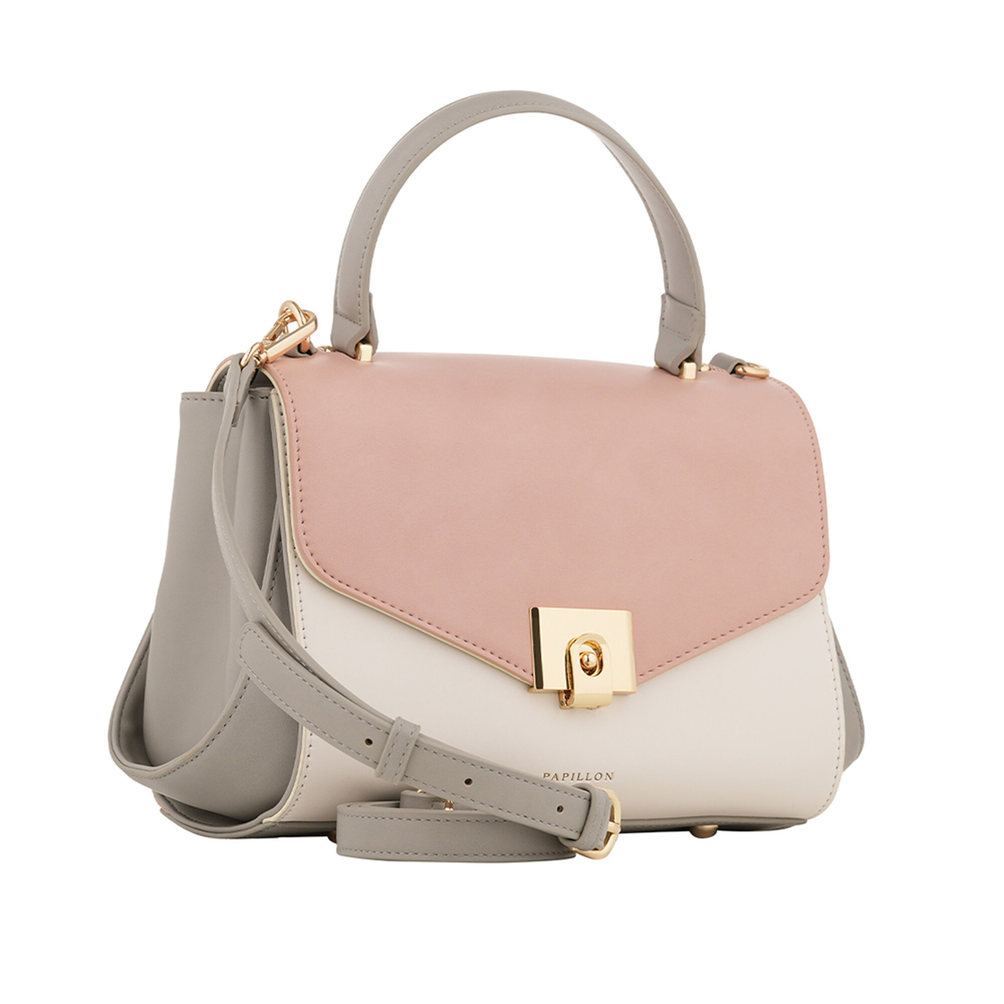 Papillon Handbag Gray, Off-white and Pink- Women’s bags - NOR-202211