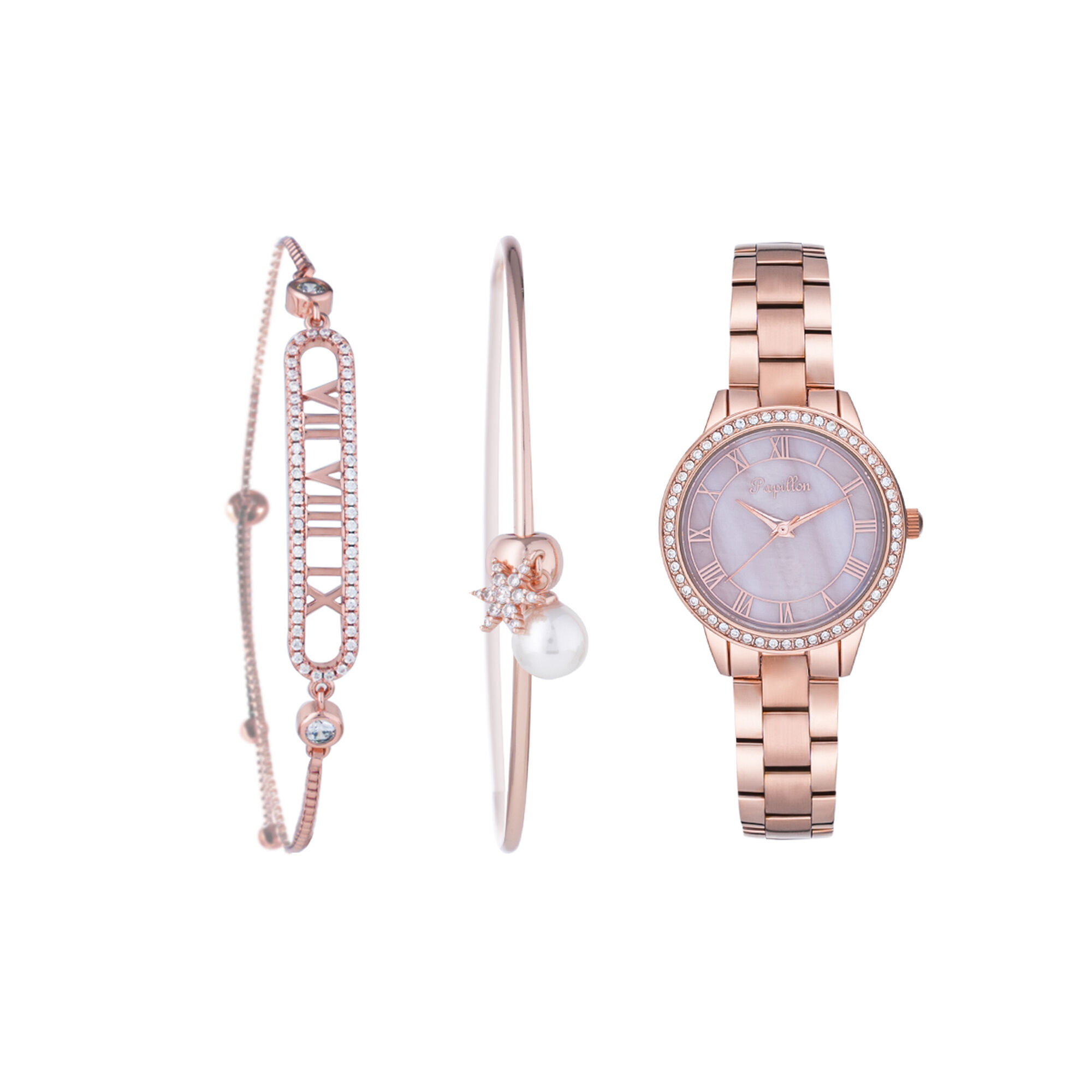 Papillon Accessories Gift Set Rose Gold 3 Pieces