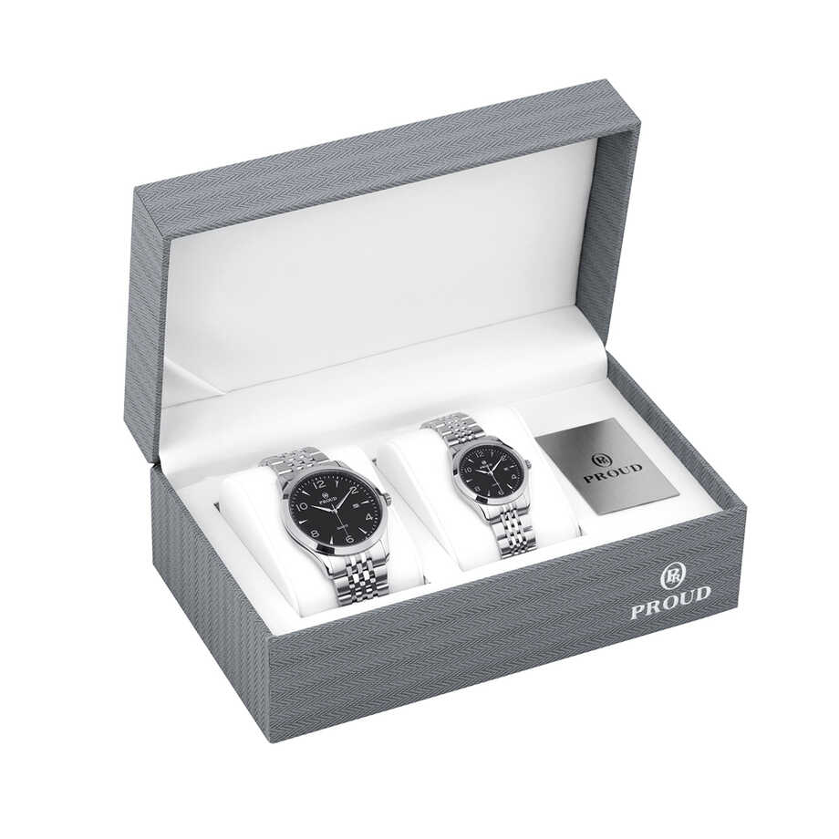 Proud Men's Women's Watch Set Y23 (SM-21081G&L)SBL + Box