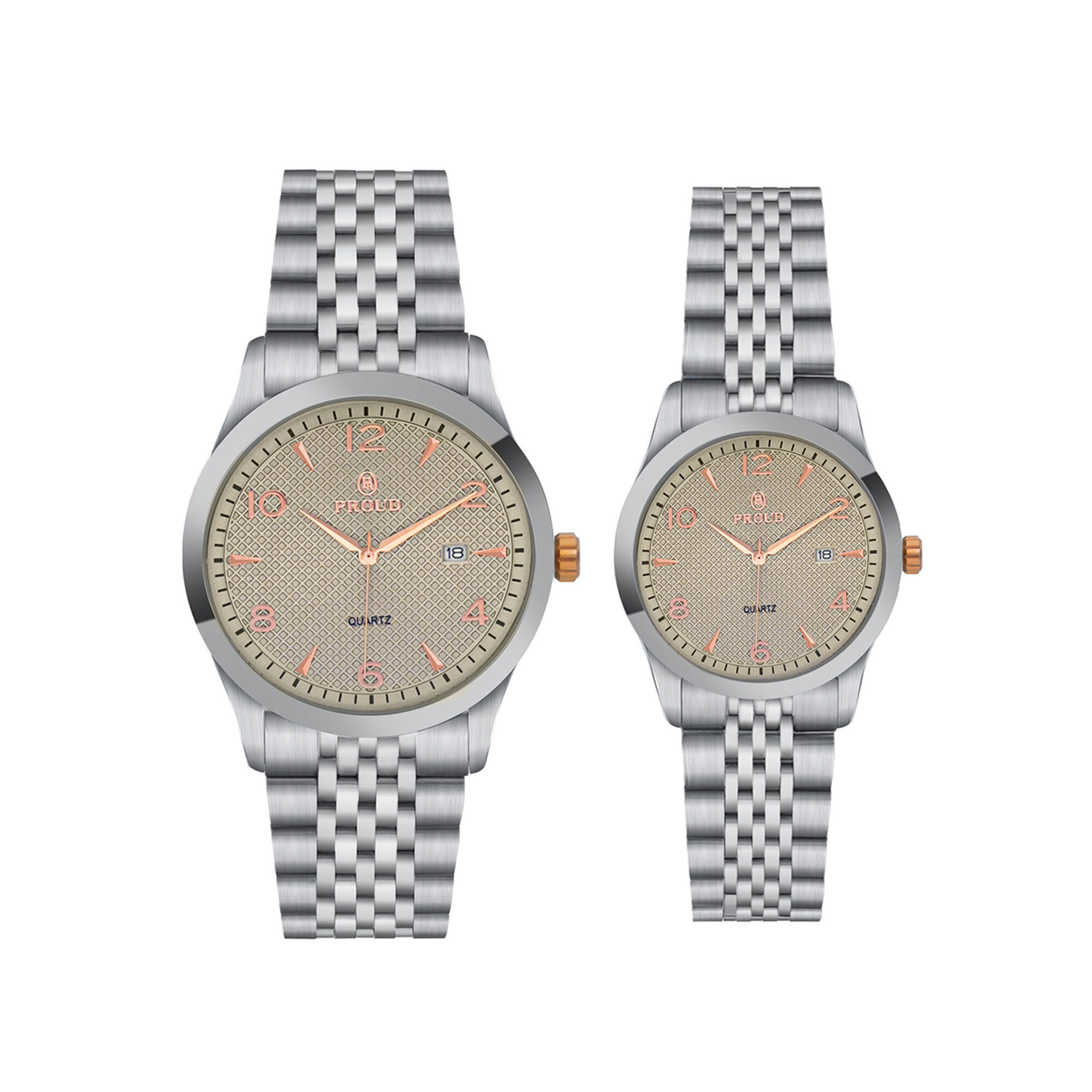 Proud Men's Women's Watch Set Y23 (SM-21081G&L)Sgray + Box