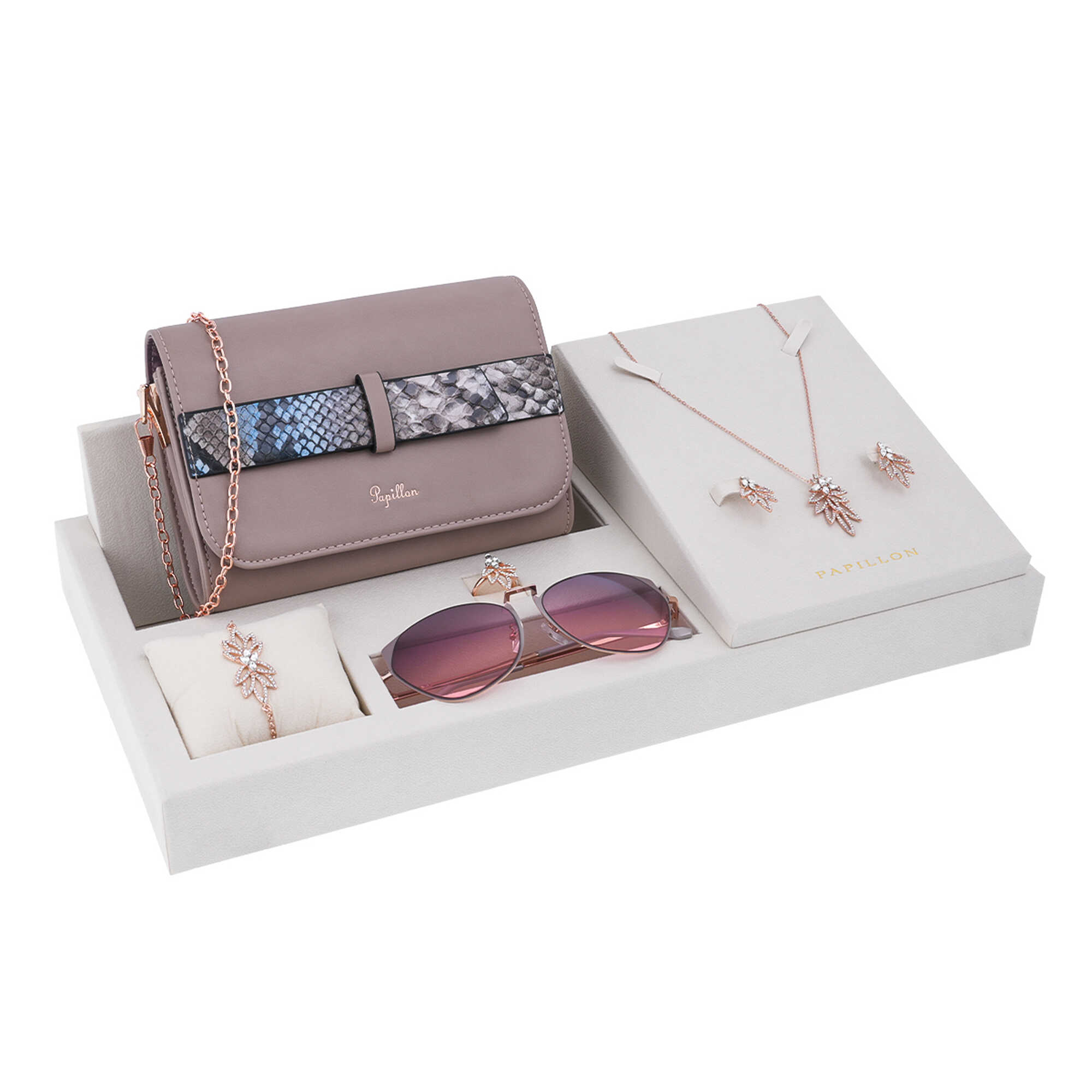 Papillon Accessories Gift Set Rose Gold 6 Pieces