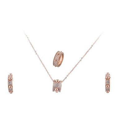 طقم بابيون اكسسوار روزجولد ثلاثياطقم نسائى-Y19-SE8004