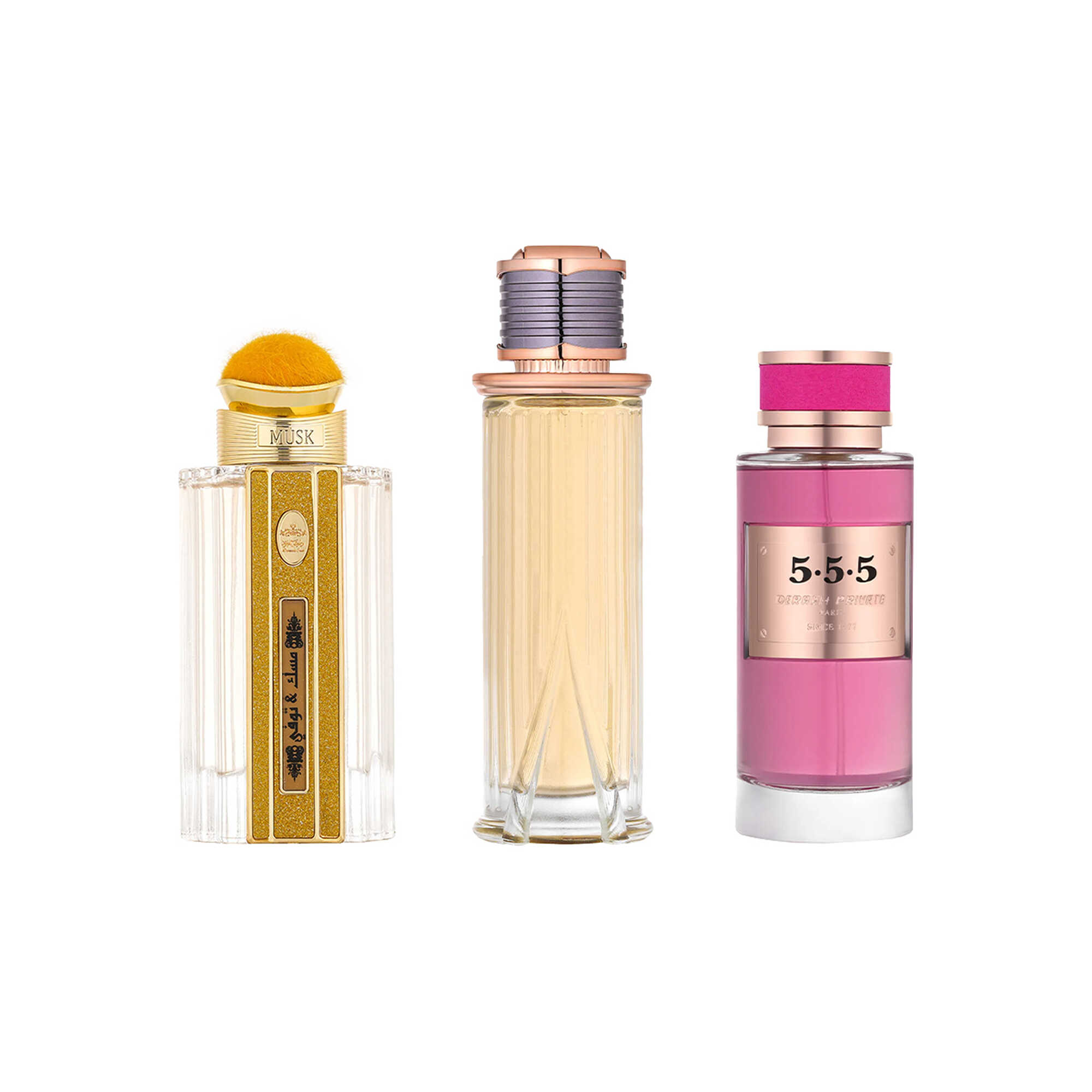 مجموعة عطور ( درعه برايفت555 -مسك وتوفي-بديستال اكستريت)