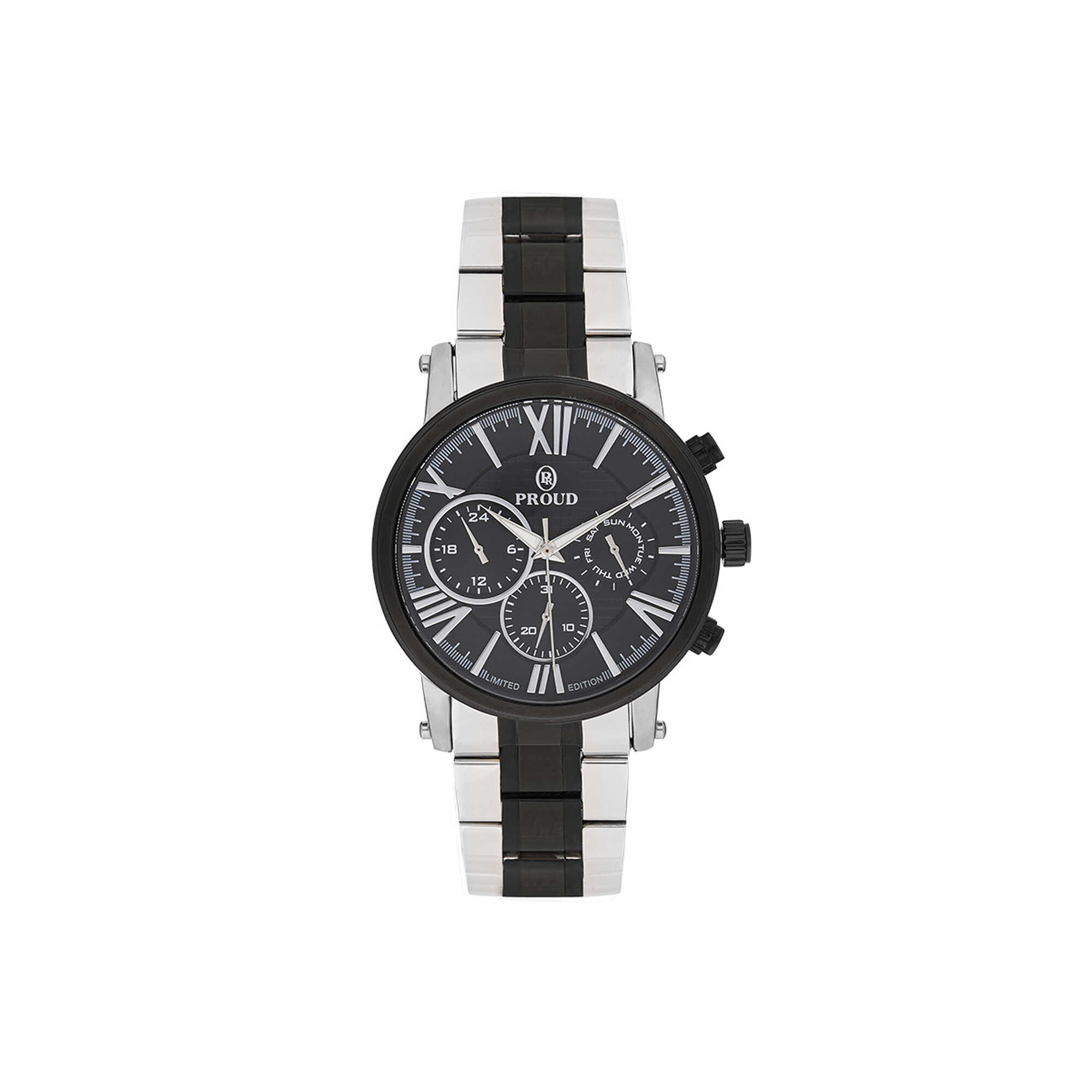 Proud steel silver and black men&rsquo;s Watch S15353S