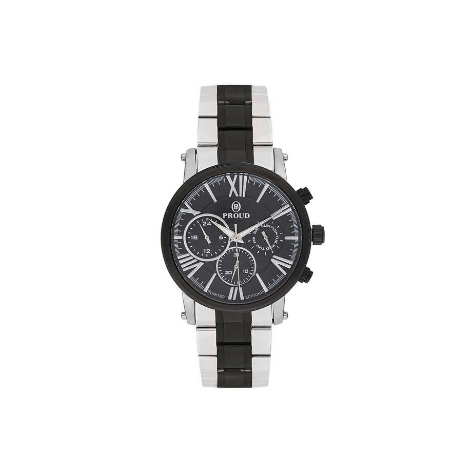 Proud steel silver and black men&rsquo;s Watch S15353S