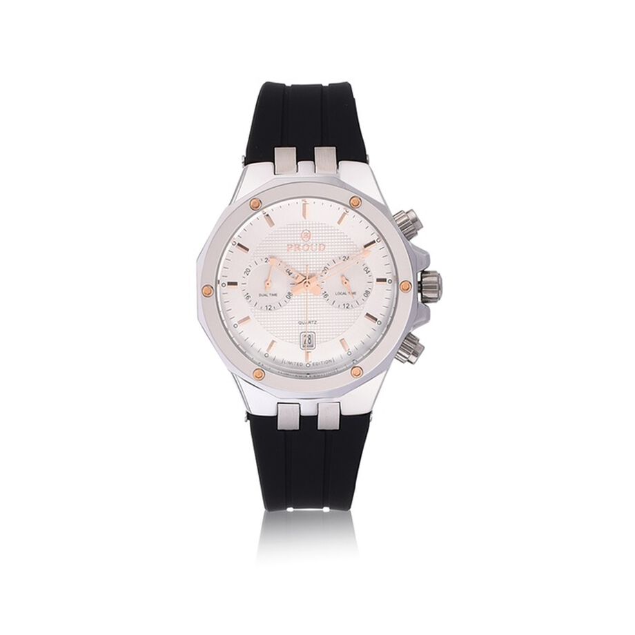Proud Rubber Rose Gold With Silver Men’s Watch - STF-19PR002