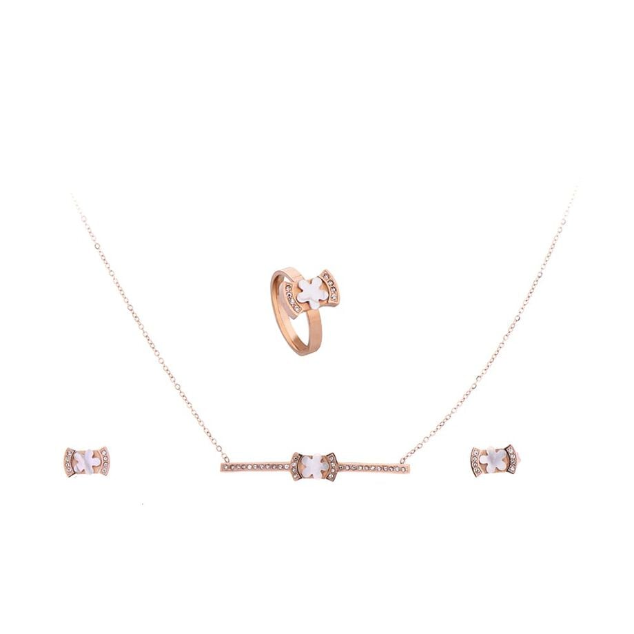 طقم بابيون اكسسوار روز جولد ثلاثي