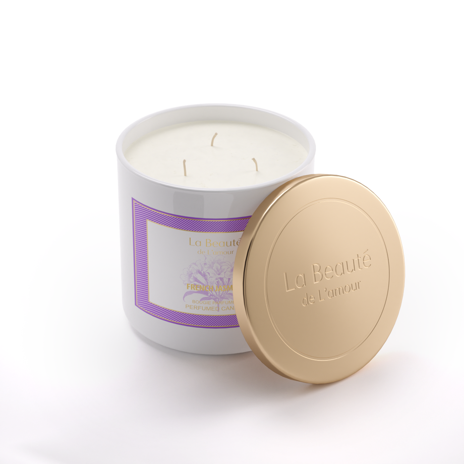 French Jasmine 400 gm Scented Candle La Beaute de Lamour
