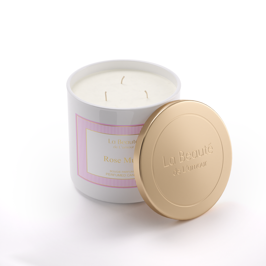 Rose Musk 400 gm Scented Candle La Beaute de Lamour Rose Musk 400 gm Scented Candle La Beaute de Lamour